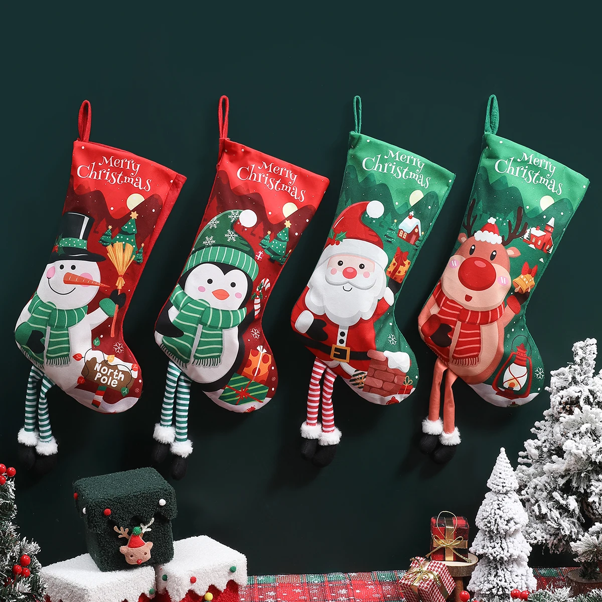 Christmas decoration, holiday party supplies, Christmas stockings ornaments, fireplace decorations, home window display props 1