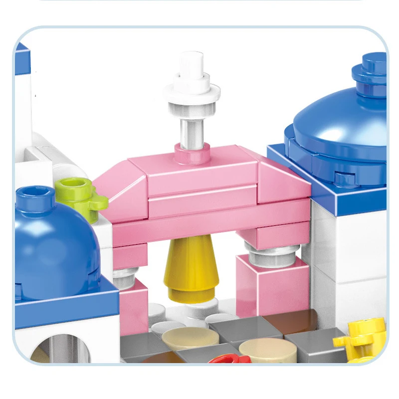 City Series Girls Santorini Castle Building Block Create Unique Structures Classic DIY Model Brick Toys Gift for Children Kids