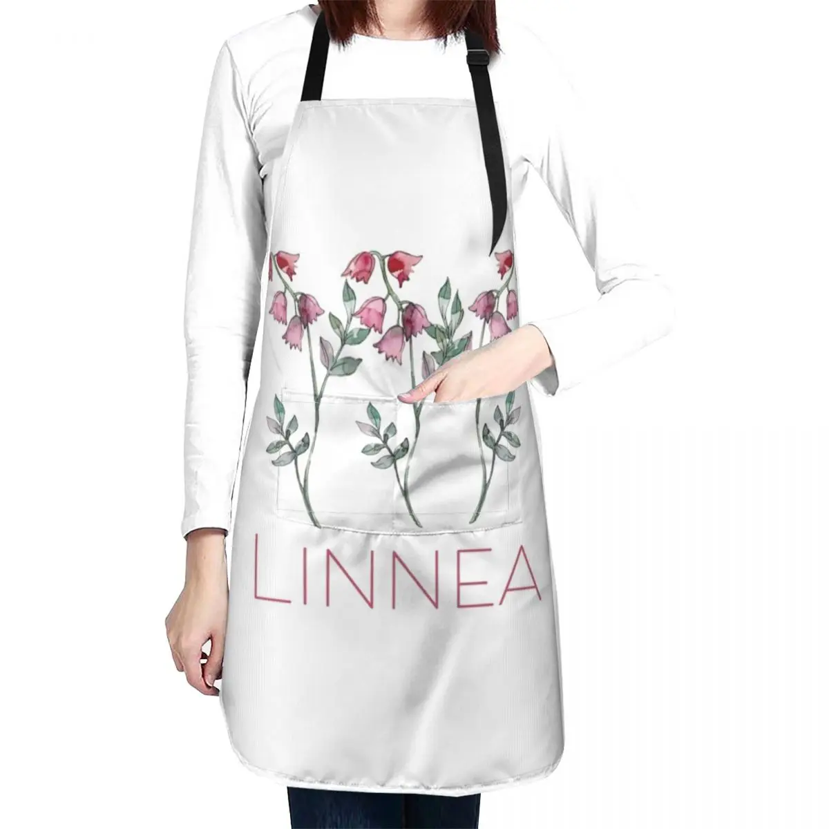 

Nordic Wildflower Linnea Twinflower Pretty Pink Flowers floral Apron Cute Kitchen Kitchen Apron Woman