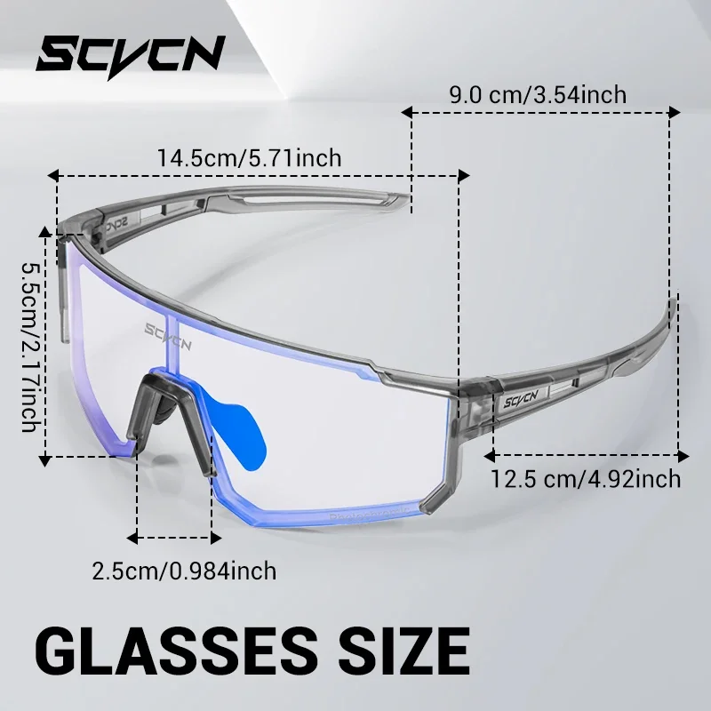 SCVCN Photochromic Hiking Eyewear Cycling Glasses Sunglasses for Men Cycling Road Mountain Bike Glasses Women Casual Windproof