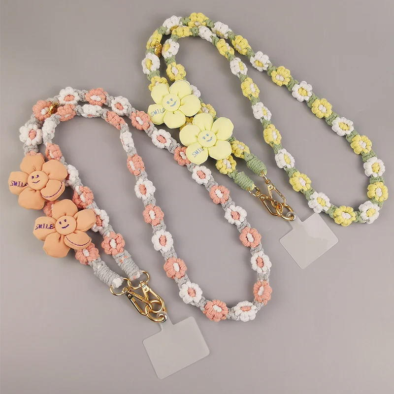 Hand Woven Daisy Crossbody Style Hanging Chain Universal Phone