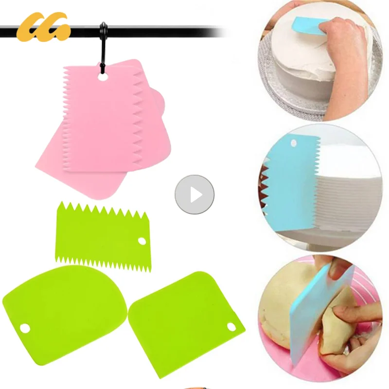Dough Cake Cutter Slicer Spatula Cake Cream Scraper Pasty Cutters Scraper Irregular Teeth Edge Tools DIY Smoother 3PCS/Lot baking tool,baking spatula,dough scraper,dough cutter,cake scraper,baking accessories,cookie cutters