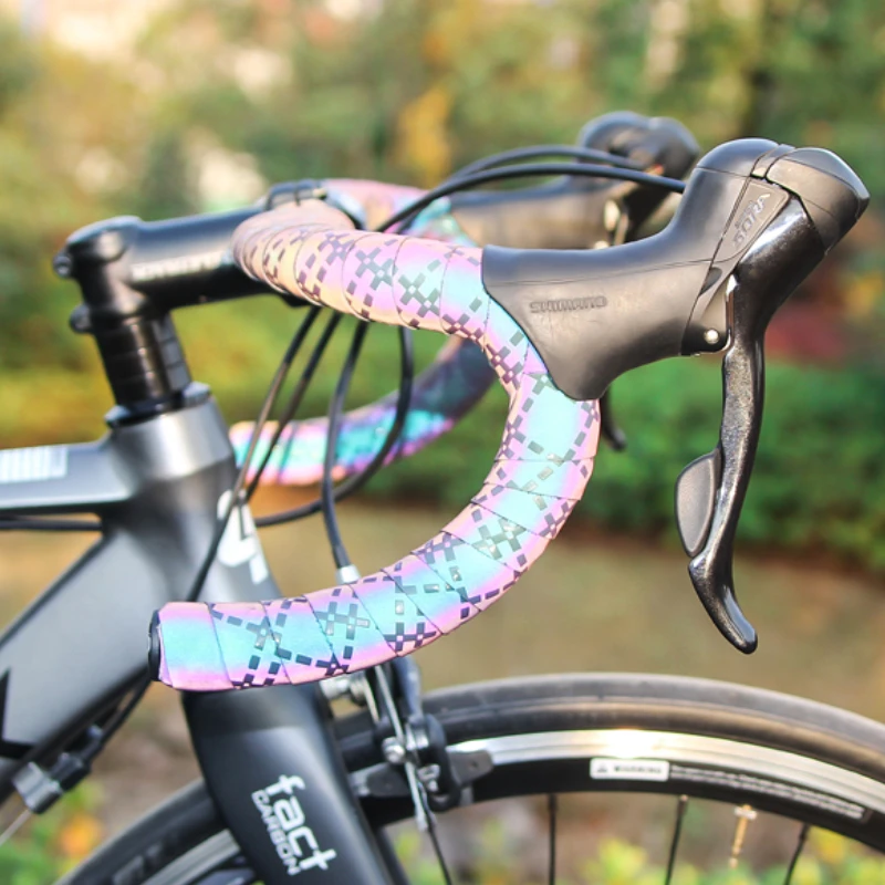 CXWXC Bicycle Handlebar Tape Colorful Reflective MTB Road Bike