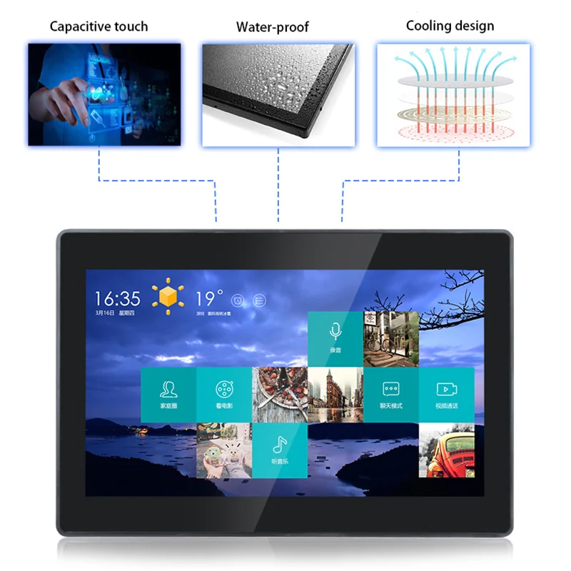 고휘도 1000니트 11.6인치 1920*1080 정전식 터치 오픈 프레임 산업용 방수 디스플레이 (VGA HDMI USB 지원)