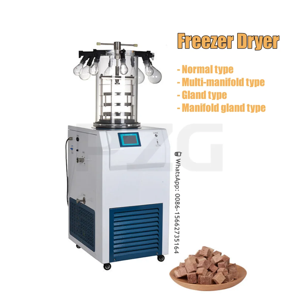 LCD Touch Screen Lyophilizer Freeze Dryer Equipment For Lab Chemical And Food Industries 4