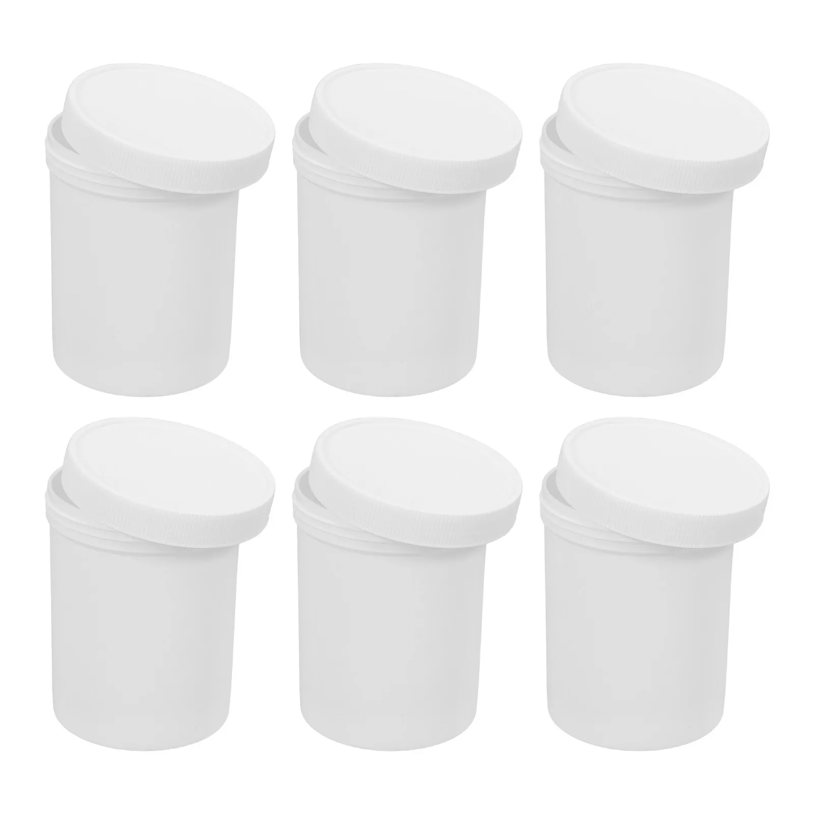 6Pcs 17 Fl Oz 넓은 입구 플라스틱 페인트 용기 잔여 페인트 안료 잉크용 투명한 밀폐 뚜껑 누출 방지 보관 용기