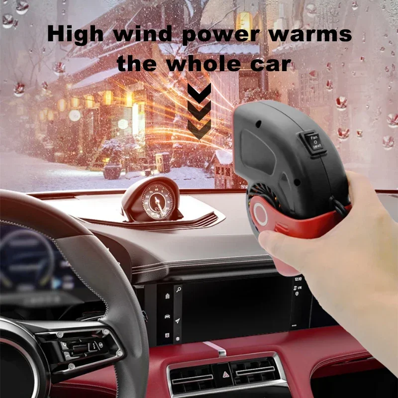 Ventilateur Chauffant 2-en-1 Pour Voiture 120W – Rotation 360°, Désembue Et Rafraîchit