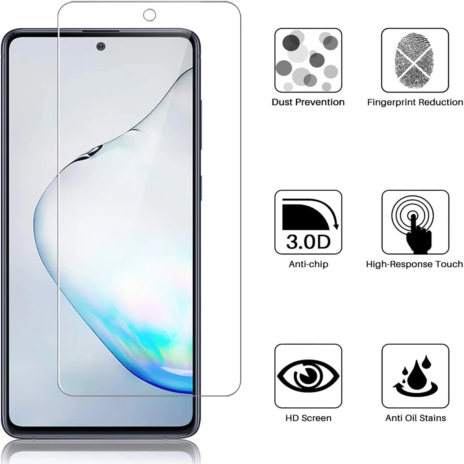 2/4Pcs Screen Protector Glass For Samsung Galaxy Note 10 Lite Tempered Glass Film