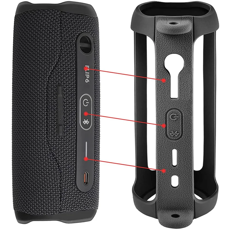 Funda De Silicona Para JBL Charge 5 | Funda Protectora Impermeable Suave Con Correa | Cubierta Bluetooth