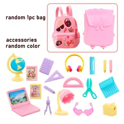 Miniature Dollhouse Study Set: 18 - Piece Kids Toy Accessories with Laptop, Ruler, Globe, Pencil, and Table Lamp (19 pieces)
