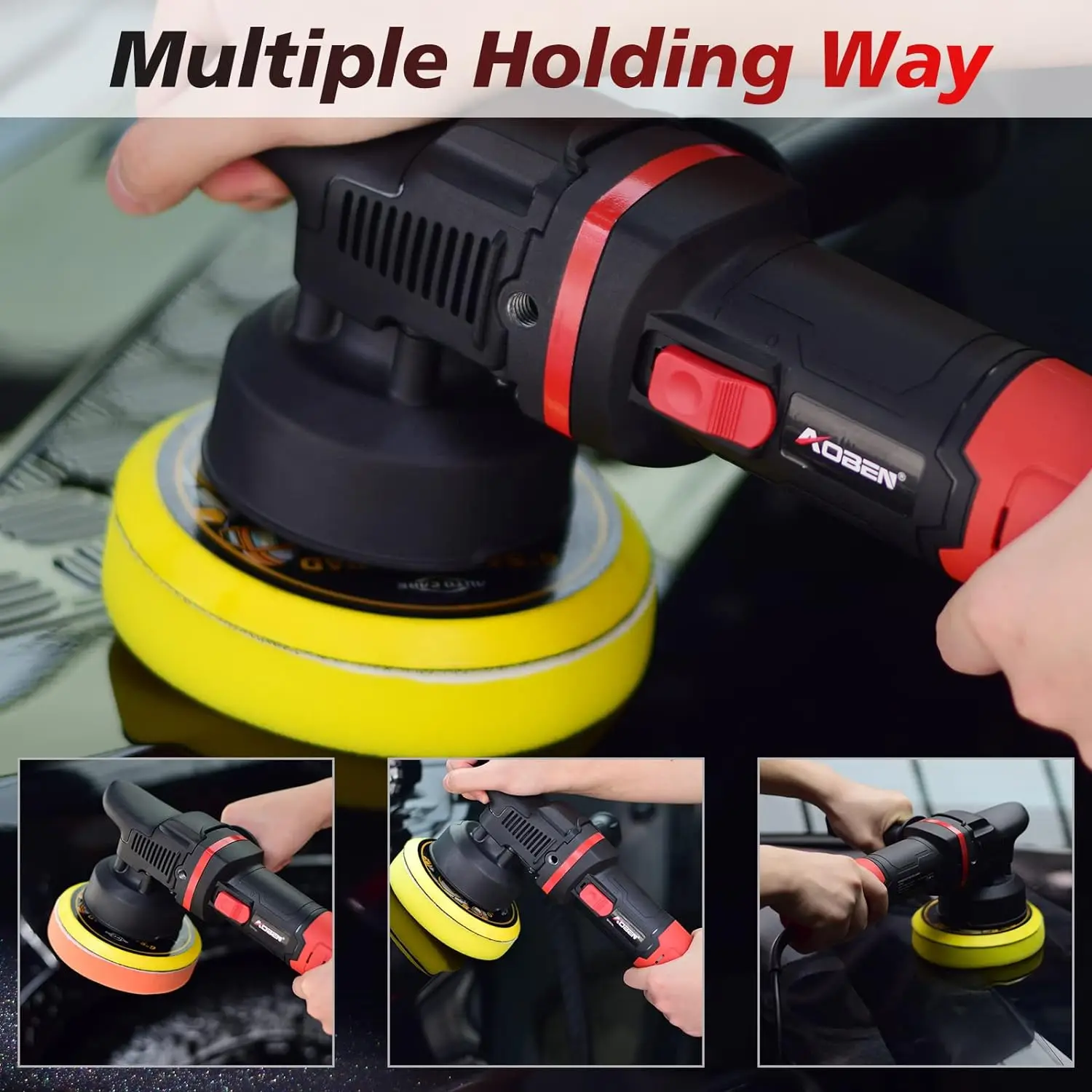 Car Buffer Polisher 6 inch Dual Action Polisher Random Buffer kit with 6 Variable Speed 1000-4500rpm