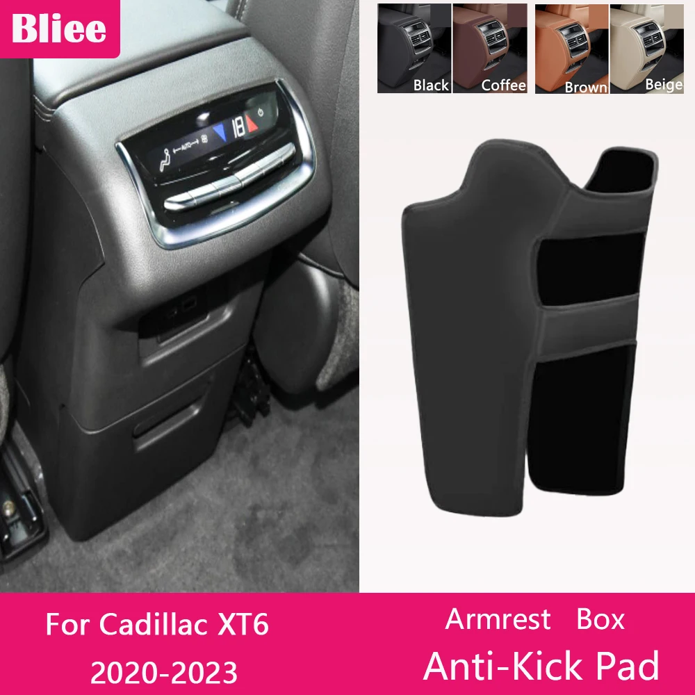 

For Cadillac XT6 2020 2021 2023 Rear Armrest Box Anti Kick Pad Microfiber Leather Protection Cover Mat Car Accessories