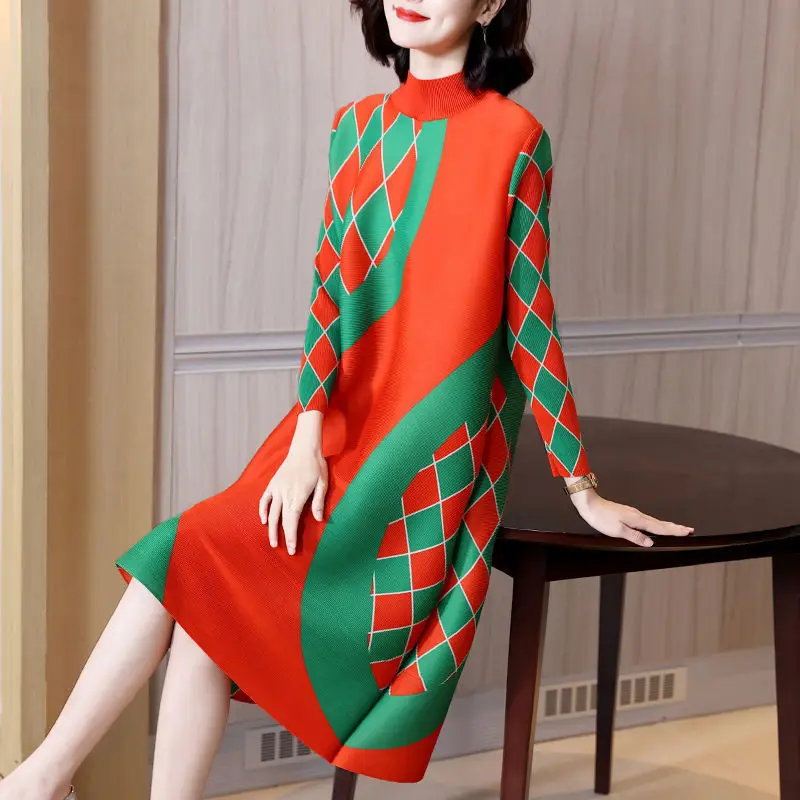 Pleated Dress 2023 Spring New Elegant and High end Fashionable Loose Size Slim Bottom  summer dress