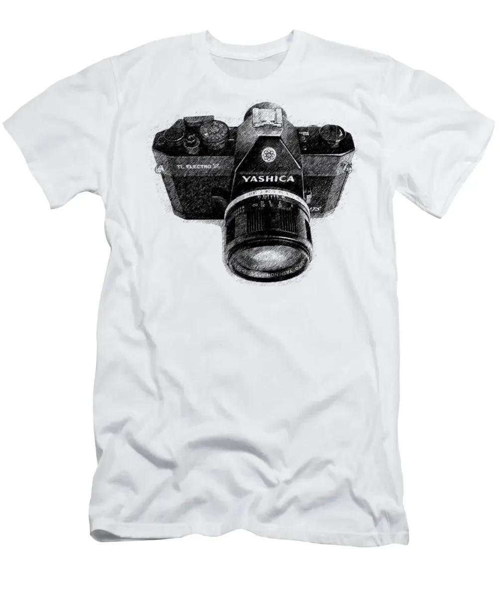 T-Shirt Classica Per Fotocamera Con Pellicola Yashica Slr
