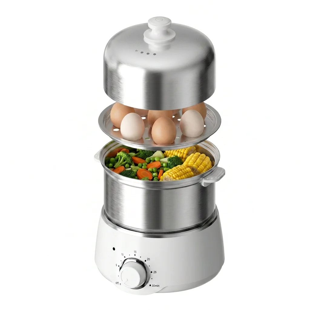 Egg Cooker with Timer - 14 Egg Capacity Electric Steamer for Hard Soft Boiled, Poached, Scrambled Eggs & Omelets, Auto Shut Off 1
