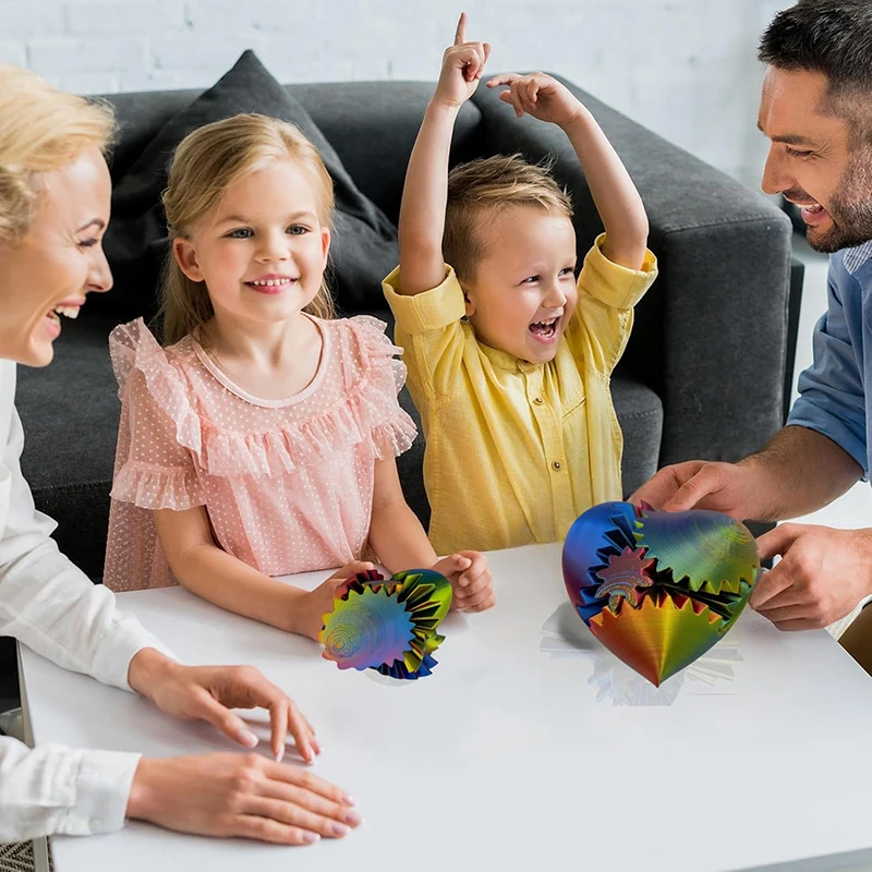 3D Printed Heart Gear Ball Spin Ball Gear Sphere Fidget Toy Activity Desktop Toy Work Travel Stress Relief Fidget Gift