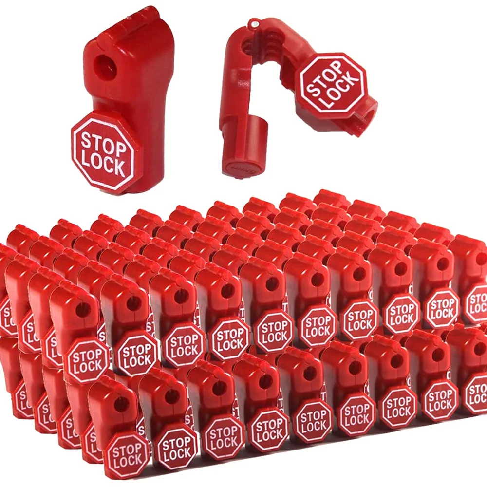 

Peg Hook Lock Stop Lock 100 Pcs Plastic Red Stop Lock Anti-Theft Lock