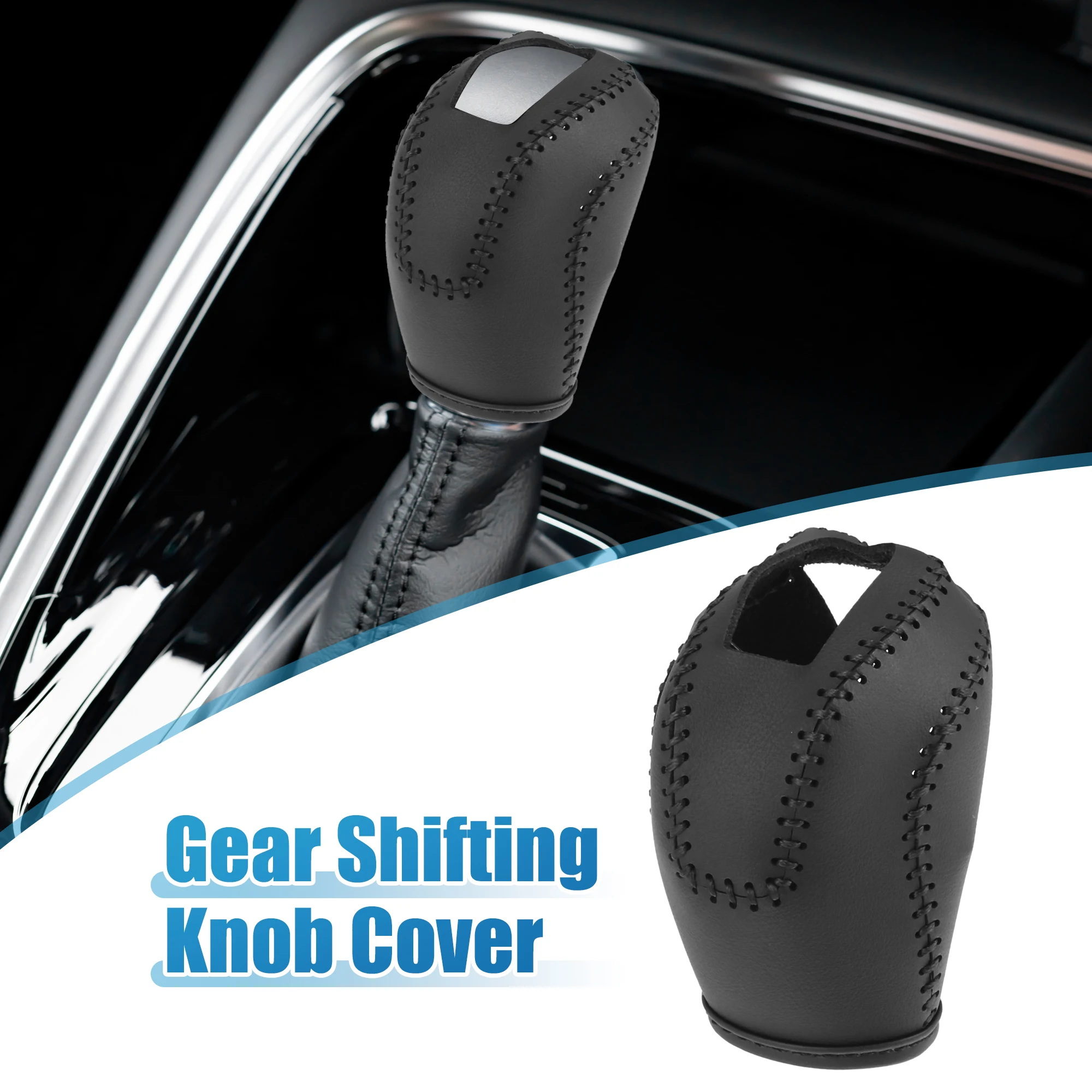 

UXCELL Gear Shifting Knob Cover Automatic Transmission Lever Trim for VW Taos 2022 2023 Faux Leather Gear Shift Collars