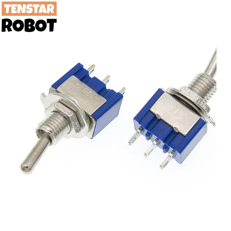 Toggle switch 10pc Blue Mini MTS-102 3-Pin SPDT ON-ON 6A 125VAC Miniature toggle switches