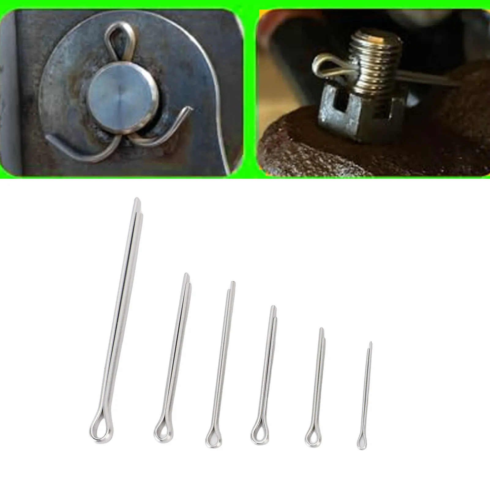 Cotter Pin Fastener Set Straight Shaped DIY Galvanized Steel Hardware Pins 6 Different Sizes for Hitch Pin Lock System