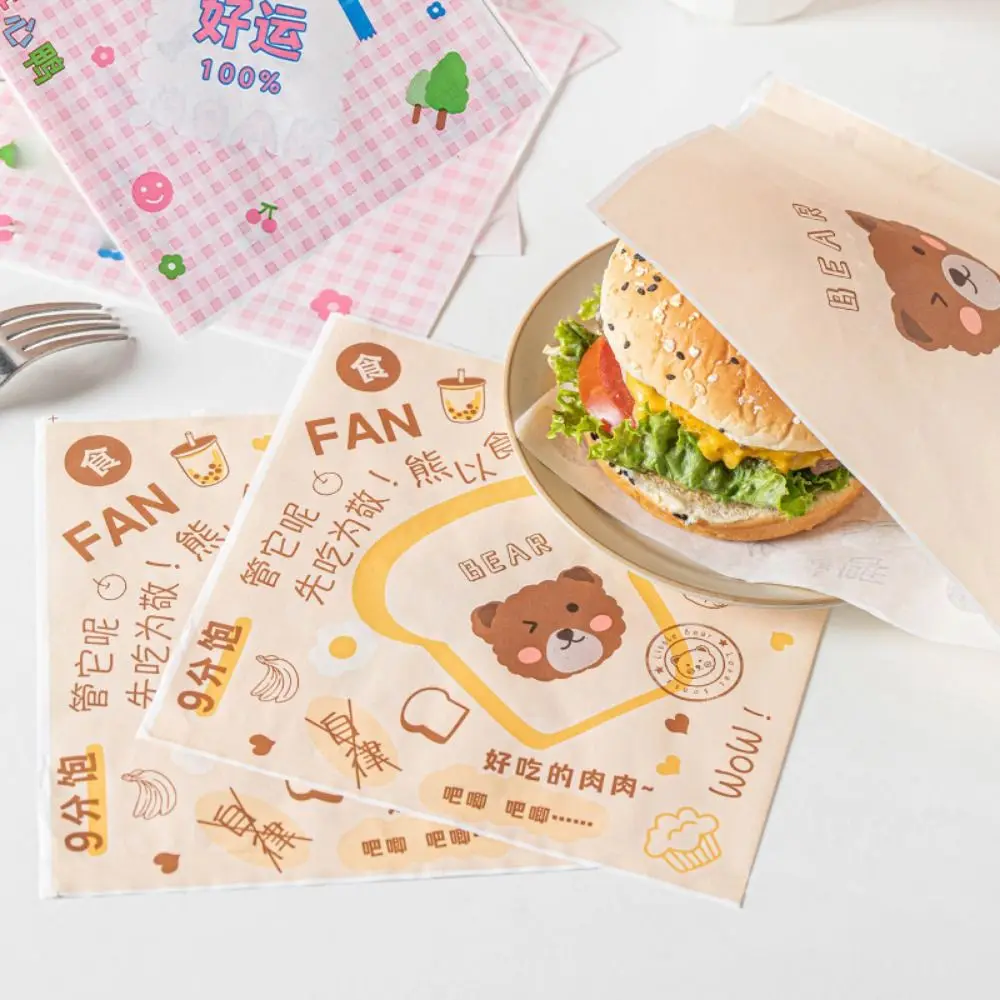 Square Sandwich Wrapping Paper Oil-Proof Disposable Food Toast Sandwich Hamburger Paper Cut Baking Tool Kitchen Accessories