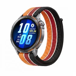 Sport Nylon Breathable Bracelet Strap - 20/22mm - 22mm watch strap (Black red orange)