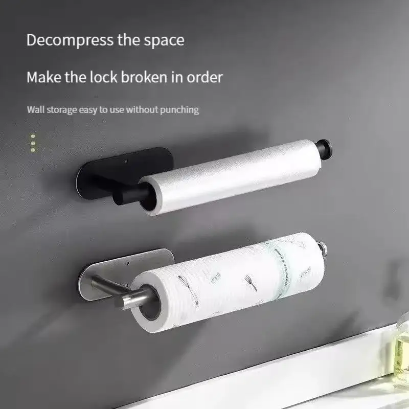 Paper Towel Rack Can Store Cling Film Wipes Roll Paper For Kitchen Bathroom