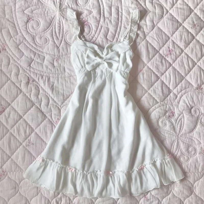 Y2k Clothes White Mini Dress Woman Clothing Gothic Dress Harajuku Party Dresses Graphic Rock Punk Goth Emo Short Women's Summer - AliExpress 200000345