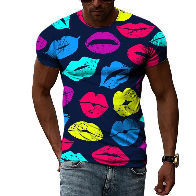 Mens Casual Short Sleeve 3D Print T Shirt
