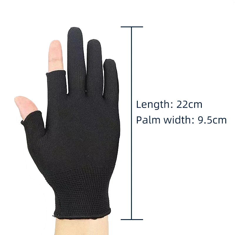 Nylon Anti-slip Fishing Gloves Two Fingers Dispensing Cut Fishing Outdoor Sports Breathable Gloves Half Finger