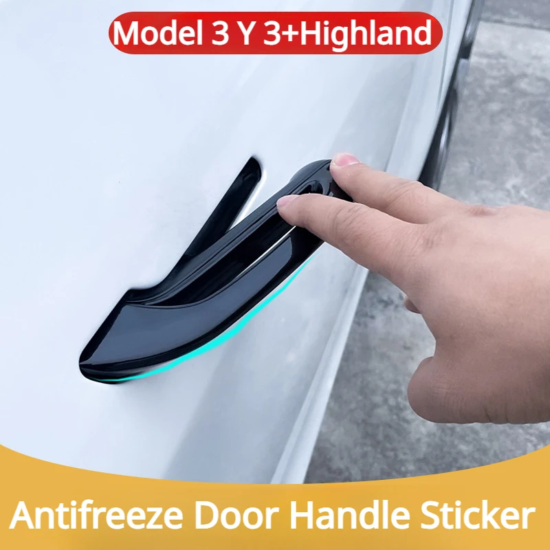 4PCS Tesla Model 3/Y Door Handle Covers - Matte White ABS Protective Wrap For 2017-2025 (Non-Destructive Install)