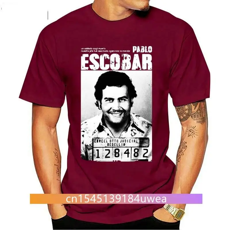 

New Pablo Escobar T Shirt Weed Mafia Scareface Luciano Capon Men 100% Cotton Tees Plus Size Short Sleeve T-Shirt