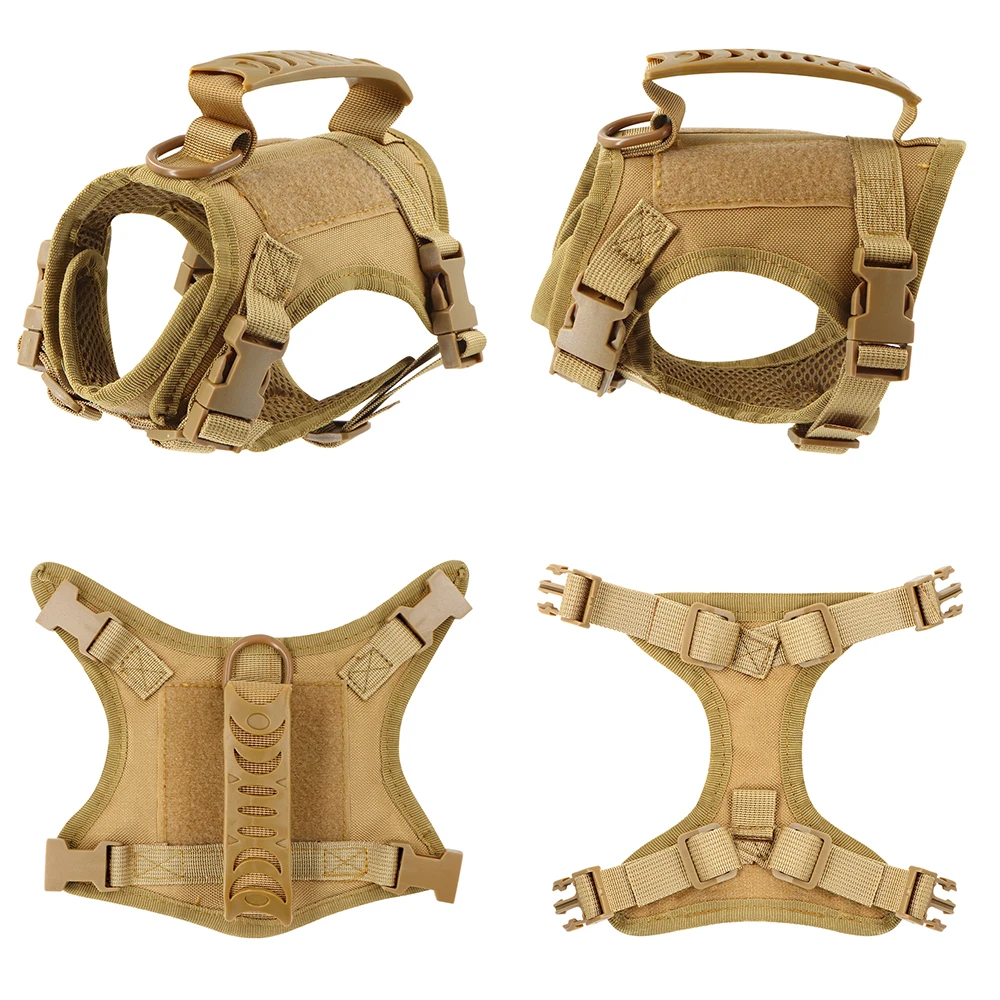 Tactical Cat Harness Leash with 9 Patches Small Dog Puppy Vest Straps with Handle Harnesses Training Adjustable Pet Accessories 4