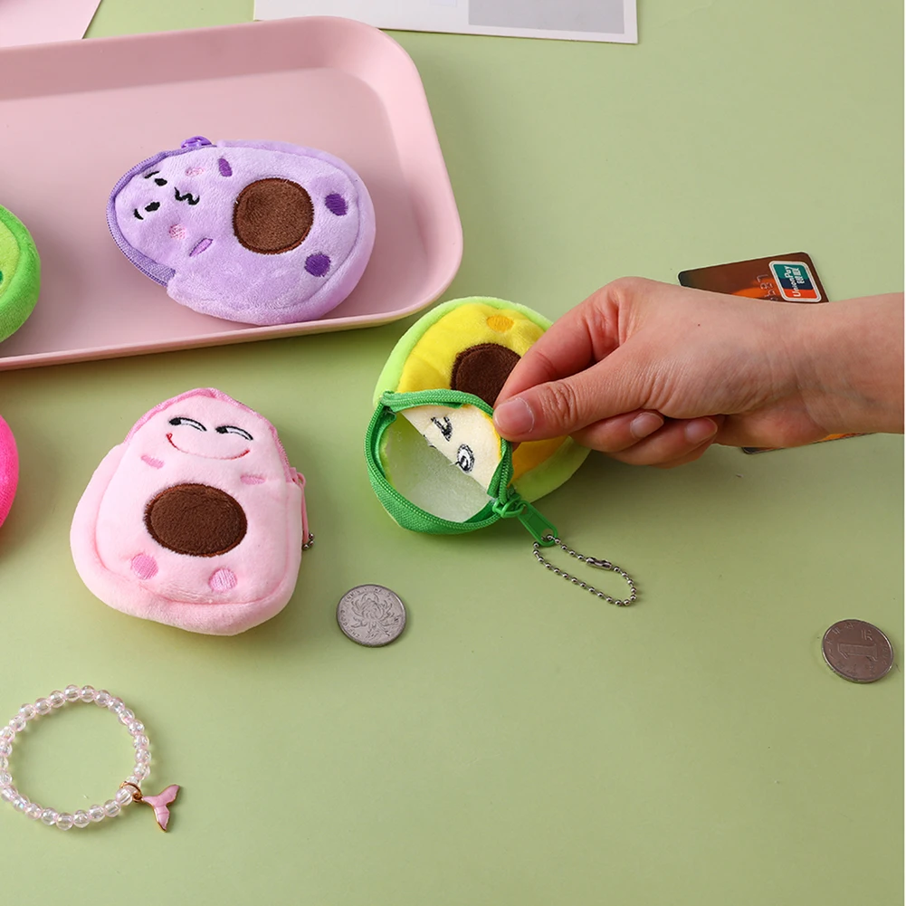Coin Purse coin purse women wallet coin wallet Women Avocado Shape Money Bags Cute Small Coin Purse Plush Wallet Hanging Coin Wallet Change Purse Key Earphone Pouch Kids Gift