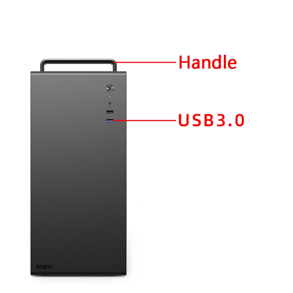 MATX Desktop Computer Gaming Case 0.6mm Thicken Shell Fan Cooling ITX Metal Chassis