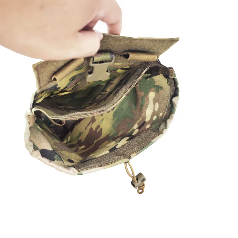 Airsoft EDC Foldable Pouch Tactical Molle Dump Pouch Multicam Lower Hanging Recycling Storage Extended Abdominal Waist Bag 4