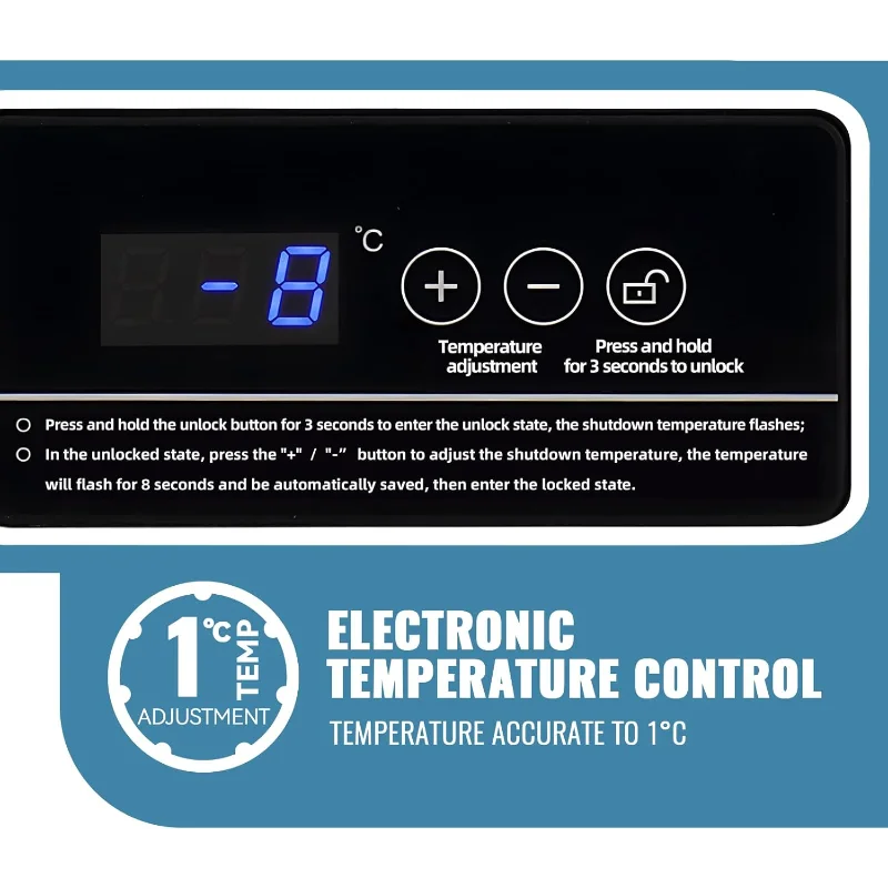 Compact Chest Freezer with Electronic Temperature Control