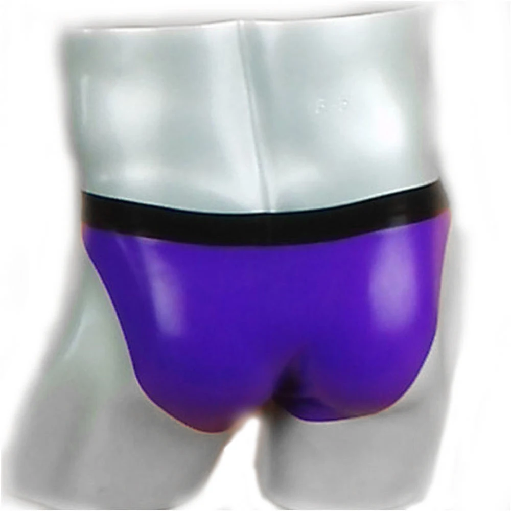 New hot sexy tight man latex Thong G-strings Shorts Briefs with strips