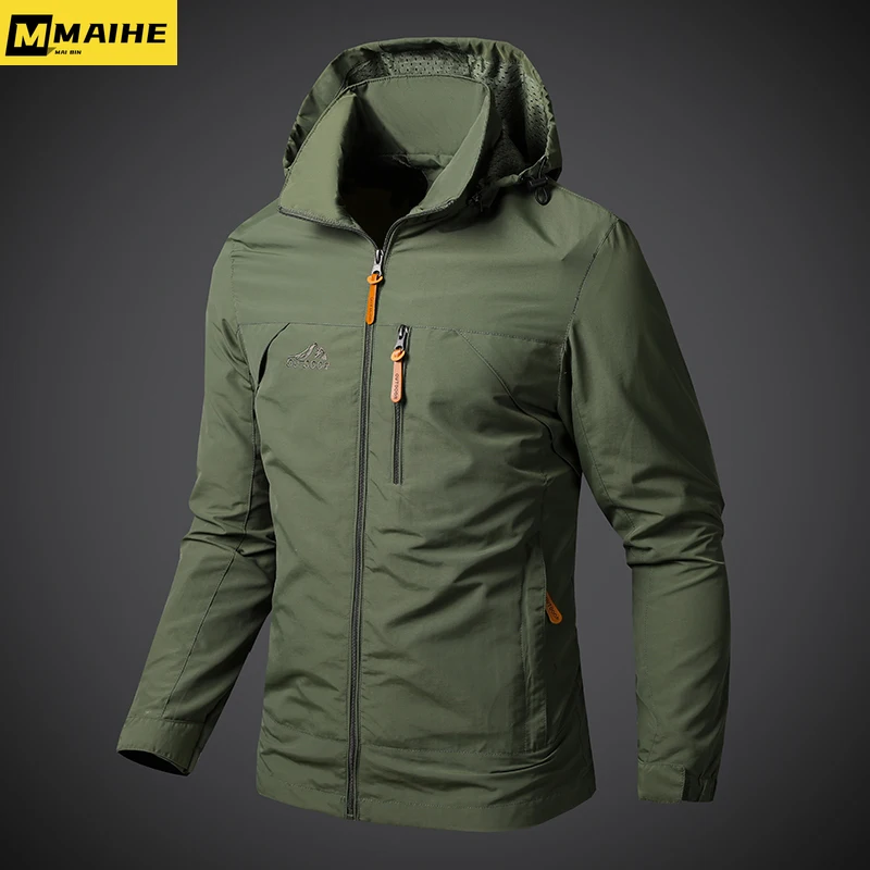 

autumn WaterProof Windbreaker Outdoor Camping Military Hooded Men Jacket Sport Fishing Elastic Coat Male Clothing Thin Overcoat