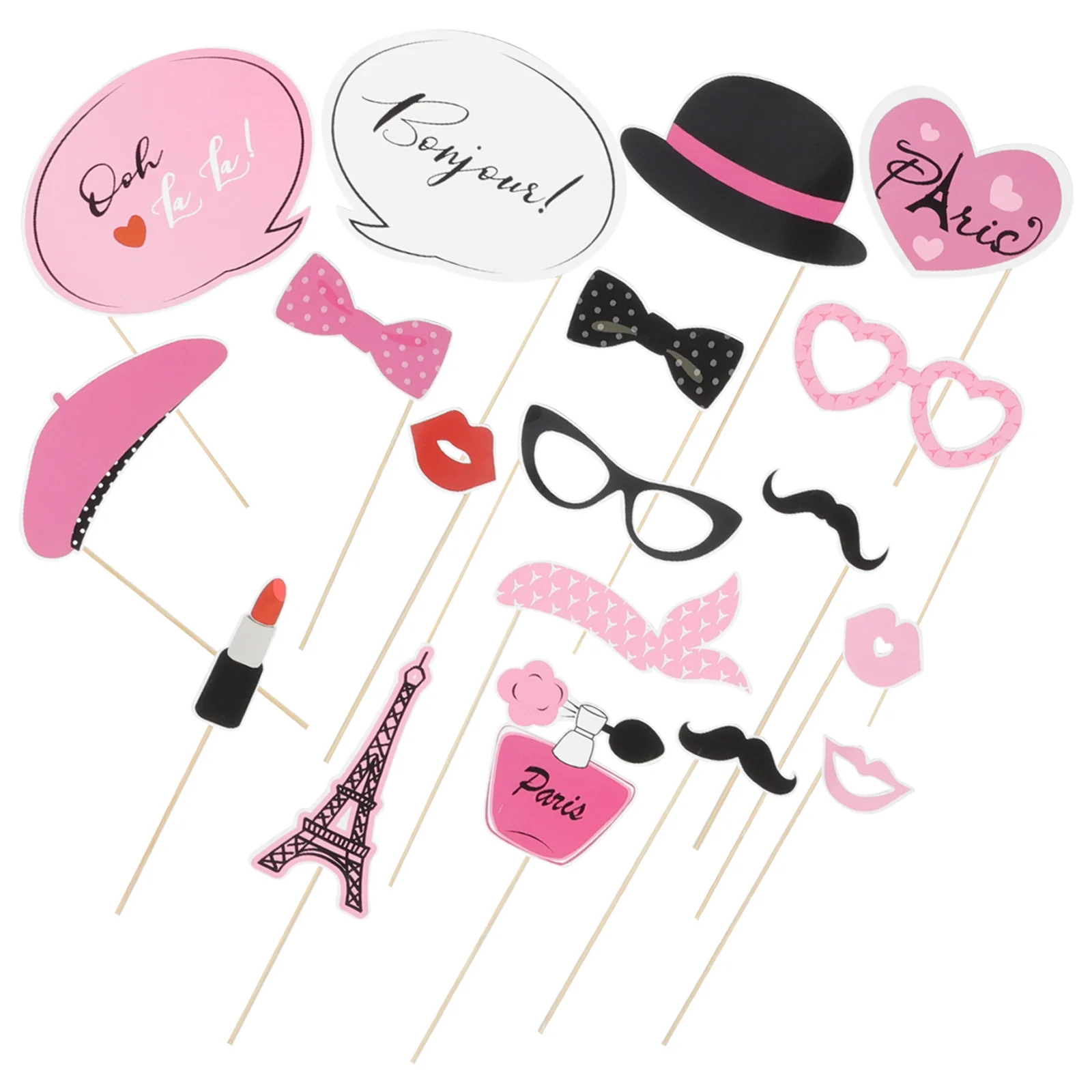 

Amosfun Paris Party Photo Booth Props Kit Paris Themed Decoration for Party Favors