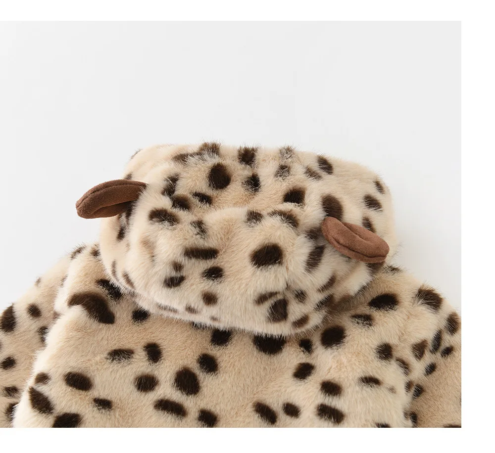 Winter Baby Mädchen Kleidung Leopardenmuster Kapuzenmantel Warme Fleece Gefütterte Jacke für 6M-3Y Kinder – Detail 11