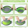 Silicone Round Folding Vegetable Fruits Washing Drain Basket Collapsible Colander Strainer Basket Kitchen Gadgets 2