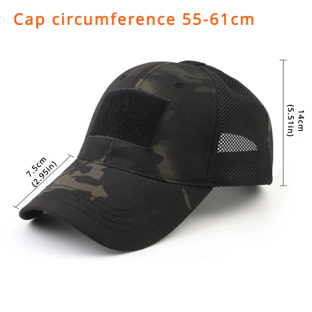 Tactical Cap Outdoor Sport Snapback Stripe Cap Camouflage Hat Simplicity Camo Hunting Mesh Cap Sport Shade Velcro