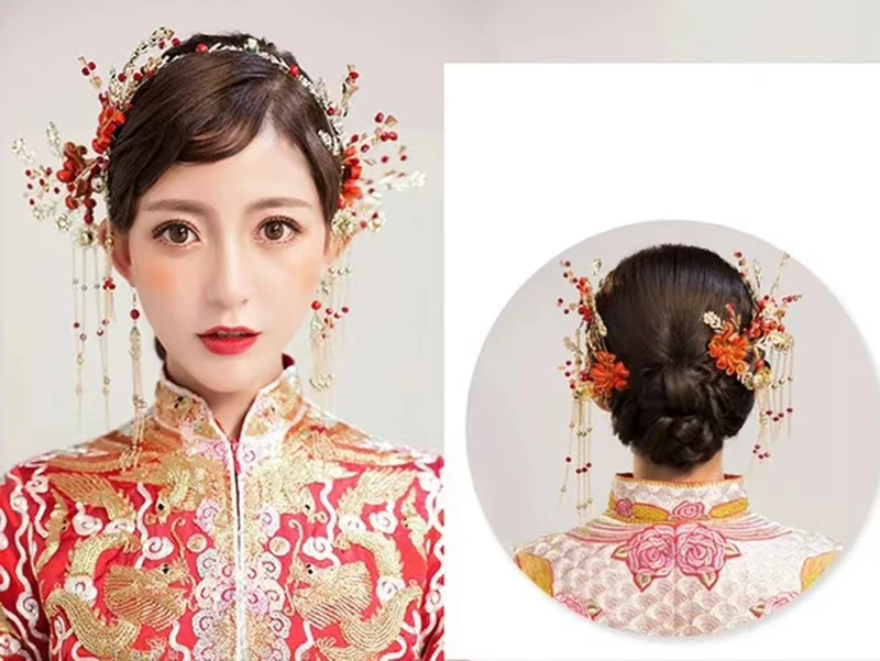 noivas, estilo chinês, joias clássicas para casamento