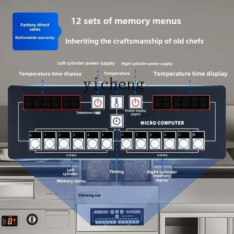 XL electric fryer commercial automatic lifting and lowering temperature control large capacity intelligent large fryer double
