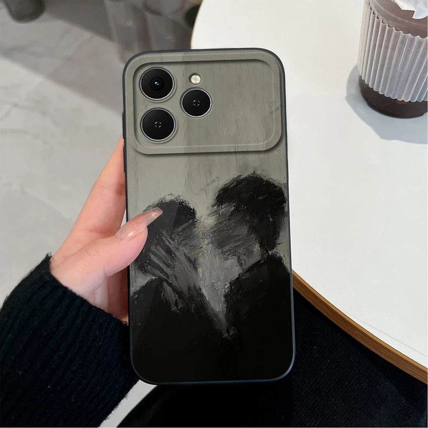 Cute Chubby Girls Pattern Shockproof Silicone Phone Case with Screen Protector