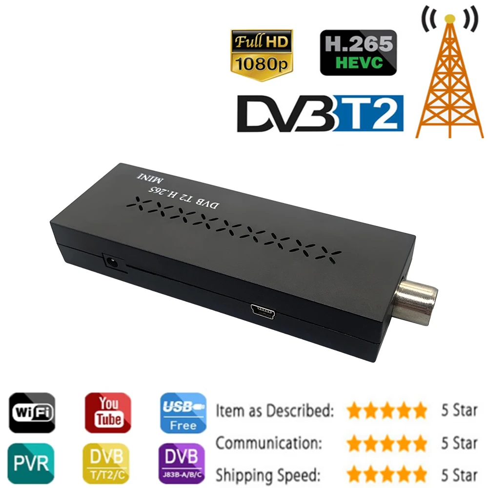Haohsat DVB T2 MINI Satellite Decoder Italy Russia Region WIFI Digital Hevc 10Bit H.265 Receiver |