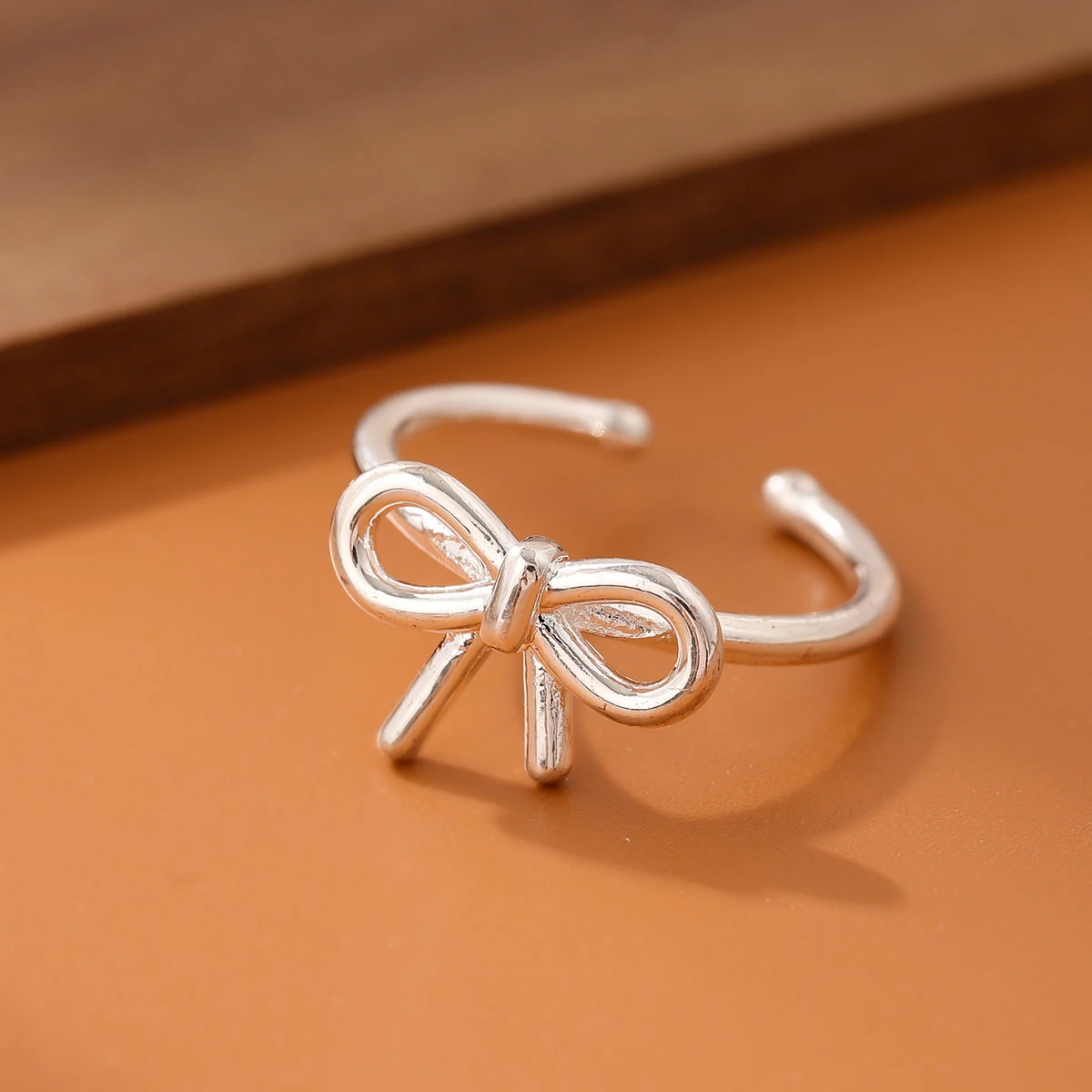 Silver Ring 925 Sterling Silver Bow Female Opening R205