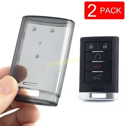 Black Transparent Car Remote Key Case Cover Keychain Protector (2x Key Case)