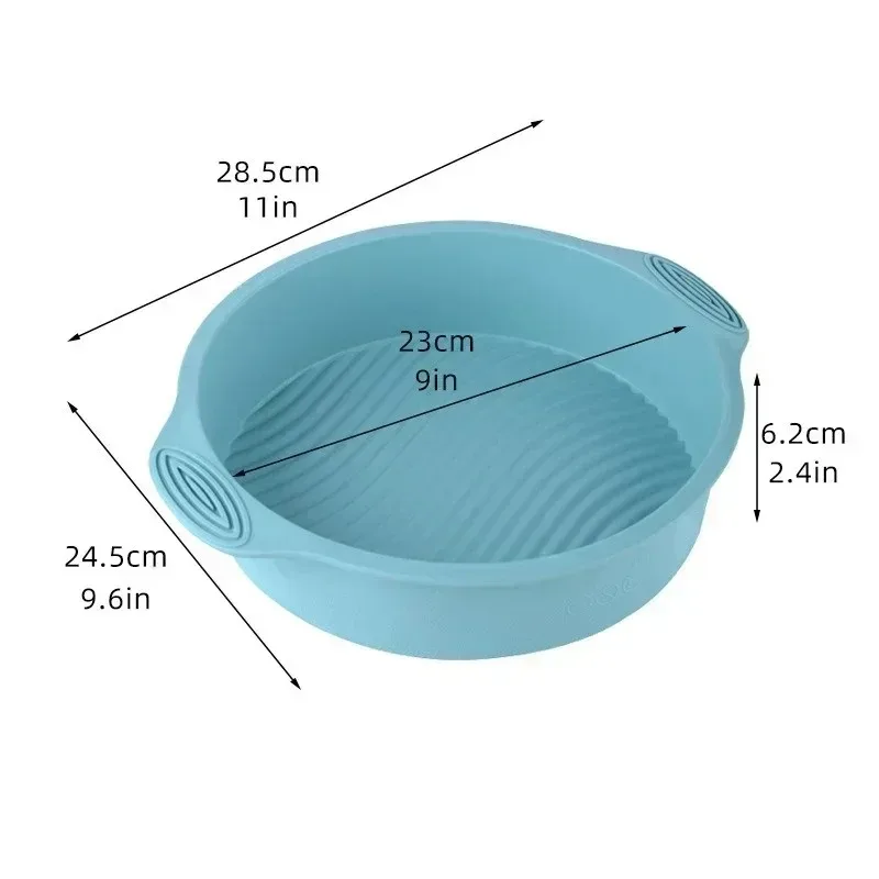 9inch Silicone Mould for Baking Cake Round High-temperature Resistant Oven Bread Baking Plate Kitchen Useful Muffin Mold Gadget